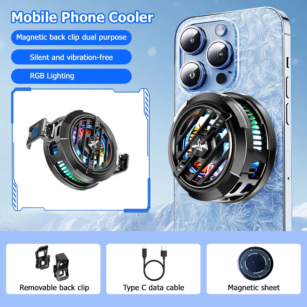 Cellphone Portable Cooling Fan Radiator For iPhone Xiaomi Samsung Asus Game Cooler Universal Mobile Phone Cooler Plug-in Model