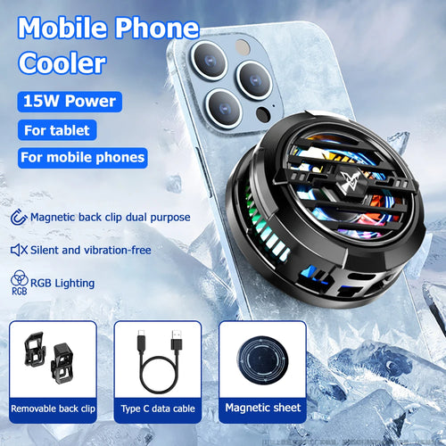 Cellphone Portable Cooling Fan Radiator For iPhone Xiaomi Samsung Asus Game Cooler Universal Mobile Phone Cooler Plug-in Model